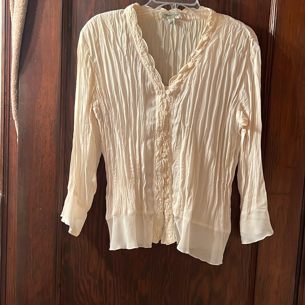 Coldwater Creek Vintage blouse, cream color, P/S